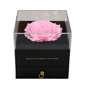 Factory supplying 100% Nature preserved flowers in ring box for wedding jewelry hold