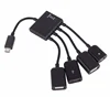 Rechargeable Micro USB Hub OTG Connector Spliter Power Charging Cable For Smart phone Computer Tablet PC Data Wire