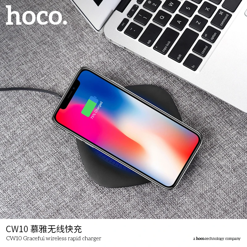 Hoco CW10 Table Fast Wireless Charger 10W for Samsung Support iPhone8 / 8 Plus iPhone X 5W Charging