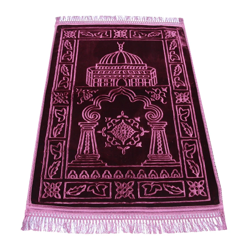 China Factory Solid Raschel 100 Polyester Prayer Rug Travel Portable