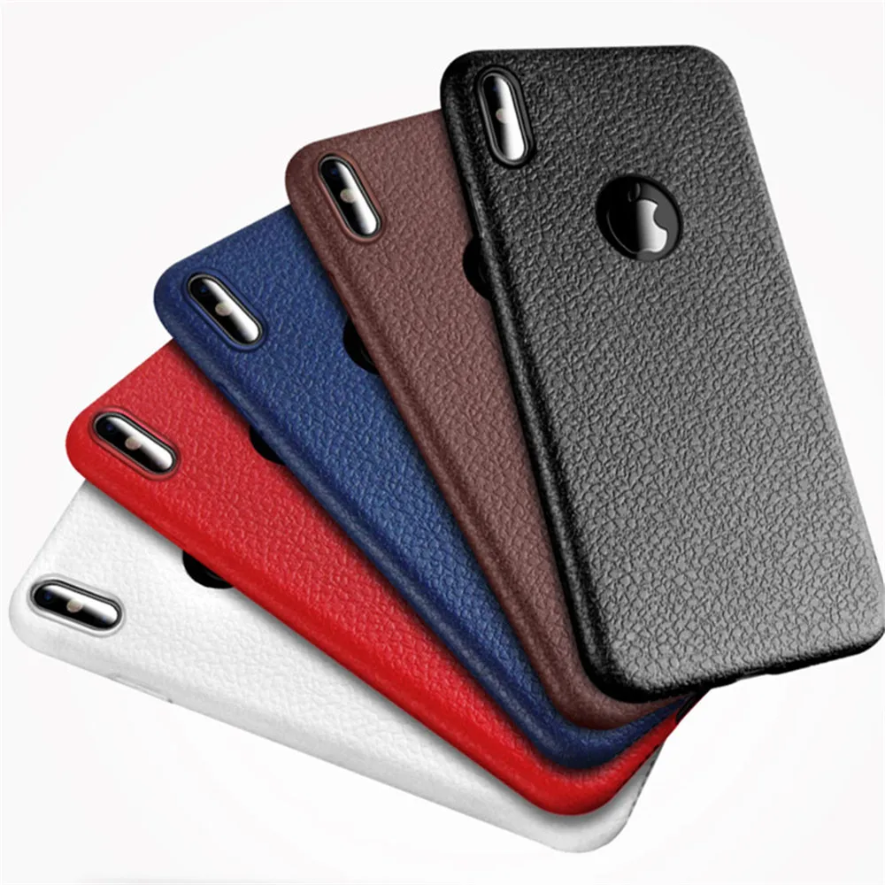 

luxury retro ultra thin slim leather flexible soft tpu back protective phone cover case for iphone x, As the picture show