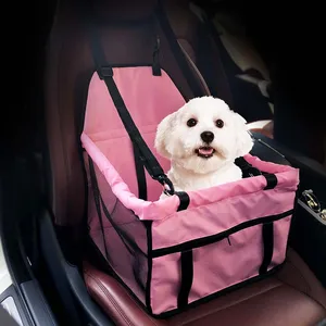 Image of seat Pets Dog Booster Car Seat with Clip-On Safety Leash and Zipper Storage Pocket Perfect for Small & Medium Pets up to 20 lbs