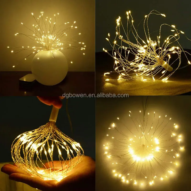 120 LED Firework Light Copper Wire Fairy String Lights Christmas Party Decor rgb 