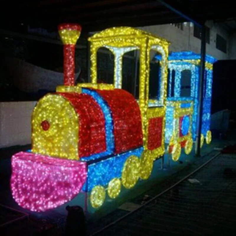 Outdoor Commercial Christmas Big Multi Color Ip65 Led 3d Train Display ...