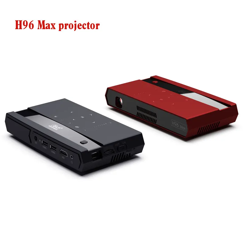 

Portable projectors H96 Max 150LM Brightness HD-IN Amlogic S912 Octa core Android 6.0 mini projector