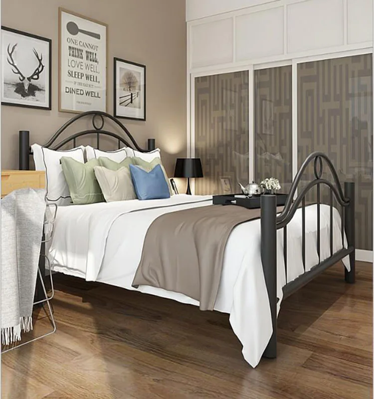 Beautiful Classic New Design Simple Iron Bed Double Bed Design For Sale ...