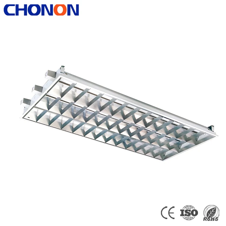 Price T8 Fluorescent Grille Light Fixture With 30w Single Parabolic
