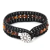 Fashion Beaded Jewelry Bracelet Handmade Black/Tiger Eye Natural Stone Wrap Bracelets Bangles Drop Ship