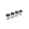 Awesome Blossoms Cuff Links Navy Blue 100% Silk Woven Jacquard Classic Floral Custom Logo Cufflinks