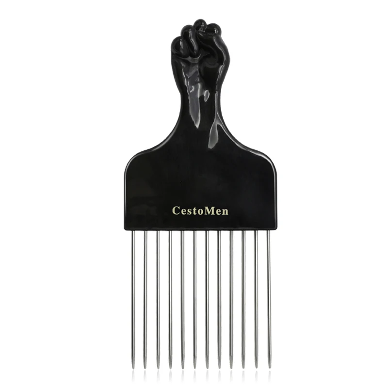 

Hot Sale Plastic Handle Metal Tooth Lice Flat Comb With Wide Teeth Comb Styling Hairdressing Hair Comb, Black