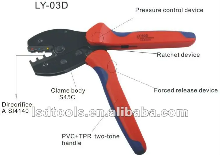 Cable Lugs Crimping Tool For Crimping Terminal Lugs Ring Type 0.56