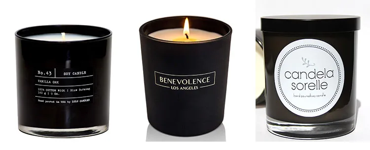 Wholesale Empty Matte Black Frosted Glass Candle Jar with Lid - Perfect ...
