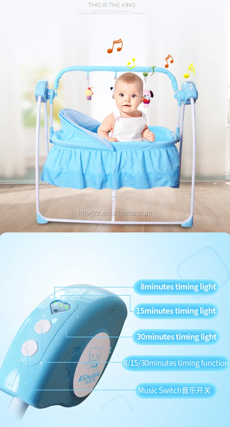 Electric Baby Swing Bed With Music Aluminum Baby Bed Baby Carrier ...