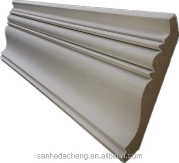 Gesso Coated Crown Moulding Cornice Mdf Moulding Wall Decoration