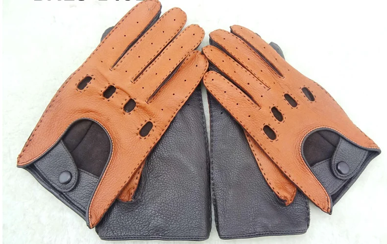 wholesale big discount cheap real deerskin leather cycling gloves