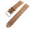 Cut edge vintage leather strap 20MM soft mens watch bands
