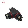 L25 Black Plastic Connector Gland IP68 Waterproof Cable Range 14.5MM Shielded, Field Installable 2 Pin