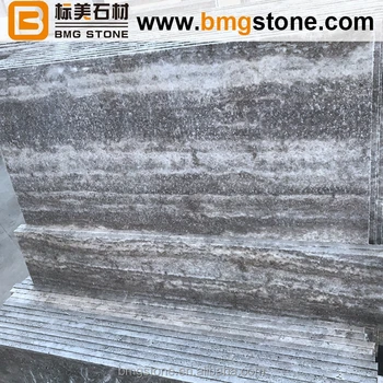 Silver Grey Travertine Tiles For Countertop Wall Cladding Floors