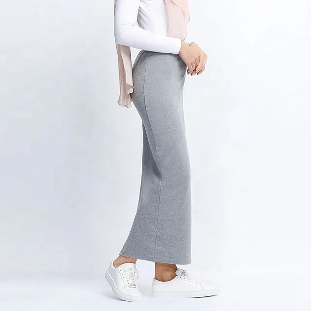 

SK9008 Wholesale comfortable cotton skirt long skirt for women, Black,gray