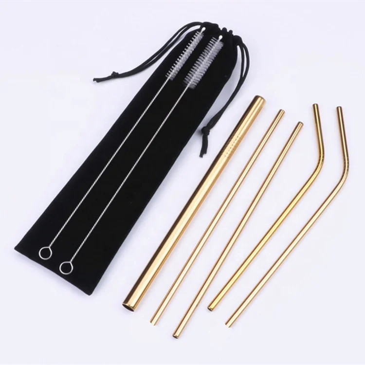 

Reusable Replacement Metal Straws, Stainless Steel Drinking Straw set, Silver;gold;rose gold;black;purple;blue;rainbow...