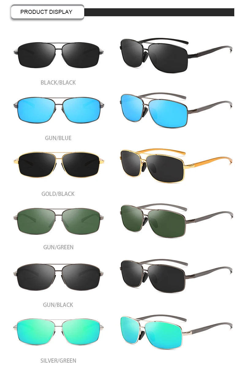 Retro Hot 2019 Polarized TAC Small Frame Square Shades Men Aluminum Magnesium Sunglasses