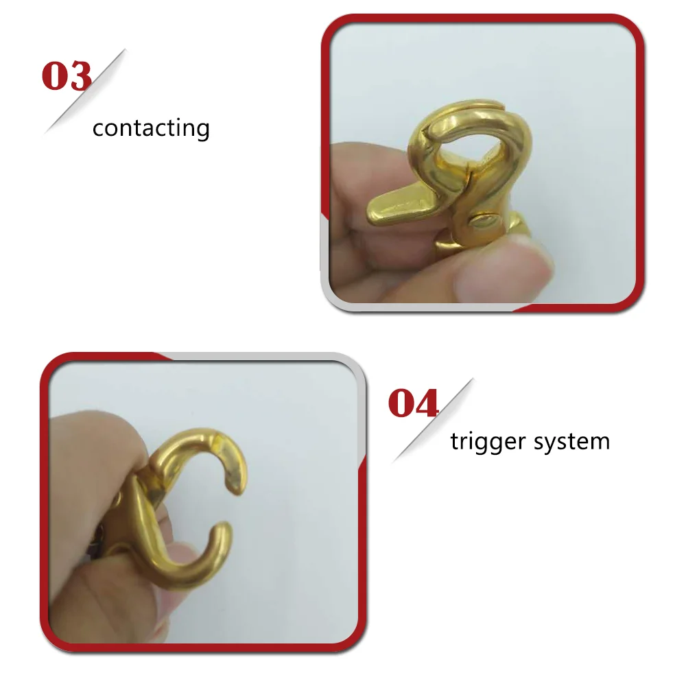 BT-Z004 Brass Handbag Trigger Clips Straps Sling Hook Clip Lobster Clasps Swivel Brass Hook Snap Hook