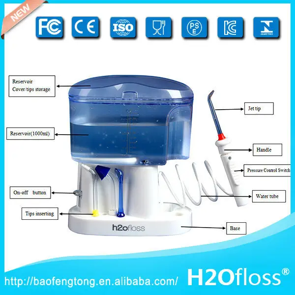 1000ML Capacity Countertop Water Flosser with 30 Days/Charge and FCC & CE Certified Oral Irrigator for Family Use