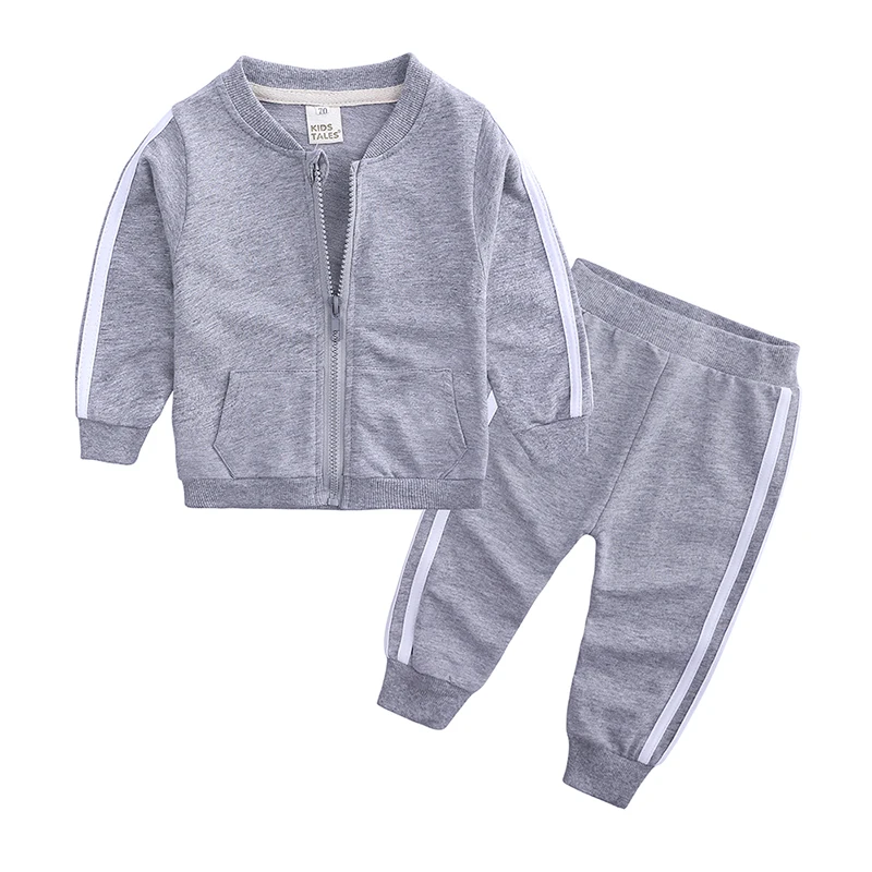 

Baby boys girls fashion infant toddler 4 color plain striped clothing baby tracksuits sets sweat suit, As picture