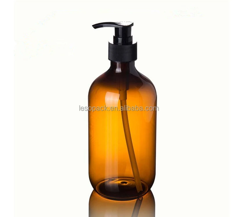 

Stocks Wholesale Supplier Manufacturer Amber Brown Lotion Pump Hair Oil 500ml Plastic Bottle