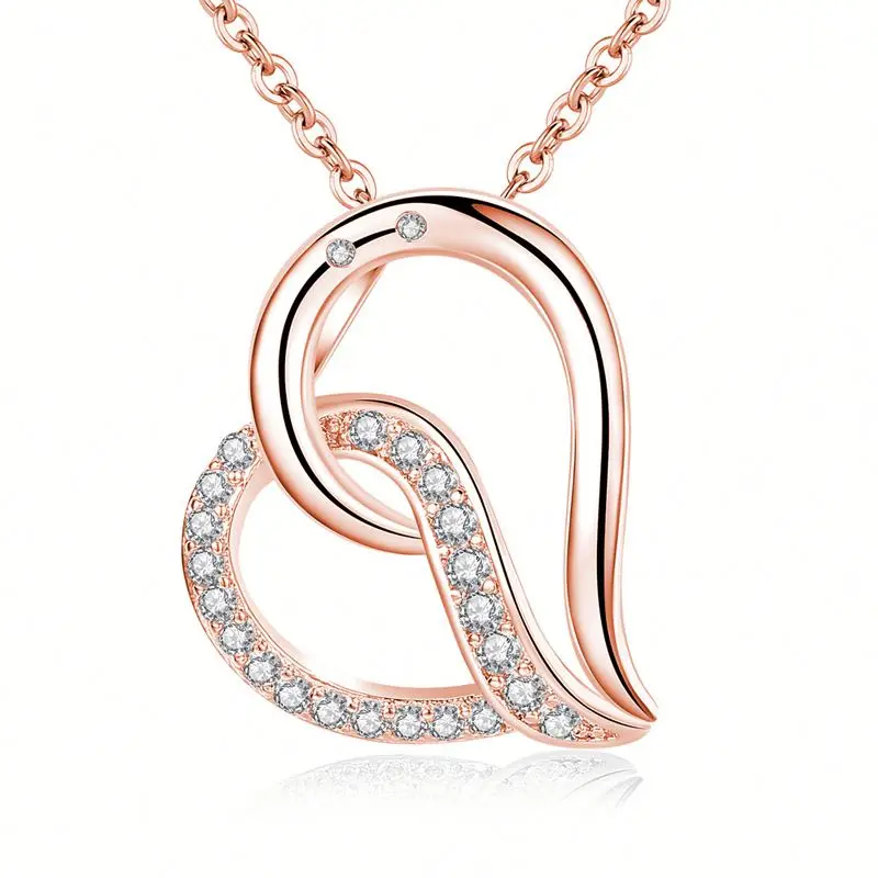 

Wholesale Price Alloy Zircon Skew Heart Shape Jewelry For Woman Necklace N123