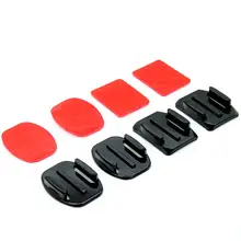 Free shipping Kit 4pcs Helmet Accessories Flat& Curved Adhesive Mount For Gopro Hero 1/2/3 New Top Quality