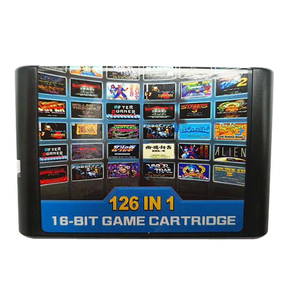 

For SEGA GENESIS MegaDrive 16 bit 126 in 1 Game Cartridge, Black colors