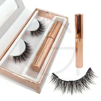 

3d faux mink eyelashes magnet eyeliner lash set handmade private label lash packaging box wholesale Eyelash extensions