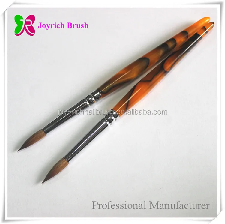 
Acrylic Natural color Kolinsky Colorful Plastic Handle Round Nail Art Brush 