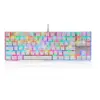 Motospeed K87S ABS USB2.0 Wired Mechanical Keyboard with RGB Backlight Blue Switch for PC Gaming and Tying White with 1.8m Cable