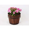 2019 Wooden Flower Planter Boxes Flame Burnt Garden Round Planter Pot