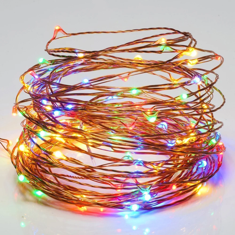 Solar Power Outdoor Waterproof 100 Led Copper Wire String Lights Buy