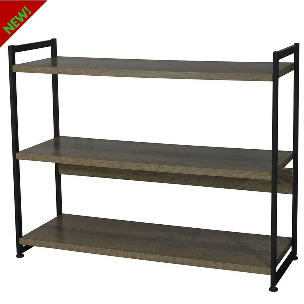 Metal Shelf Unit Find Deals On Line At Get Quotations 3 Shelf Shelving Unit Wood With Metal Frame Organizer Bookcase Console Multipurpose Storage