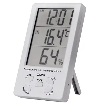 Indoor Lcd Digital Elektronische Thermometer Hygrometer Luftfeuchtigkeitsmesser Wecker Celsius Fahrenheit Temperaturanzeige Ta308 Buy Innen Lcd