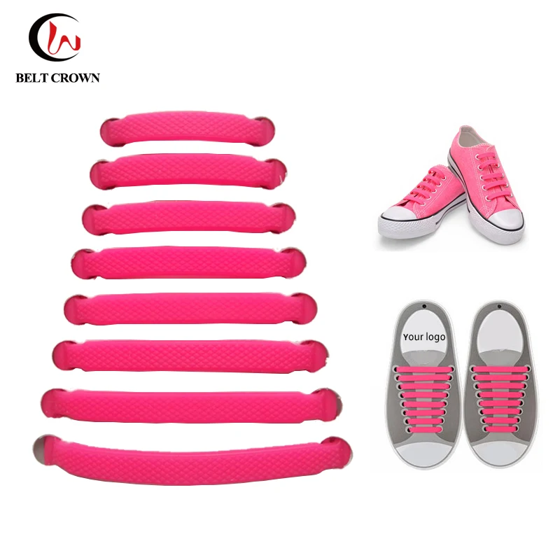 

Promotional gifts customized lazy elastic no tie 100% silicone shoelaces, Red/black/white/green/pink/custom