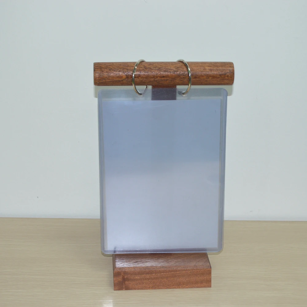 Pvc Pocket Wood Flip Menu Holder For Restaurant A5 Menu Holder Buy