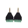 3.5mm Stereo Male Plug To AV Screw Video Balun Terminal Jack 3.5 Mm Male 4 Pin Terminal Block Plug Connector