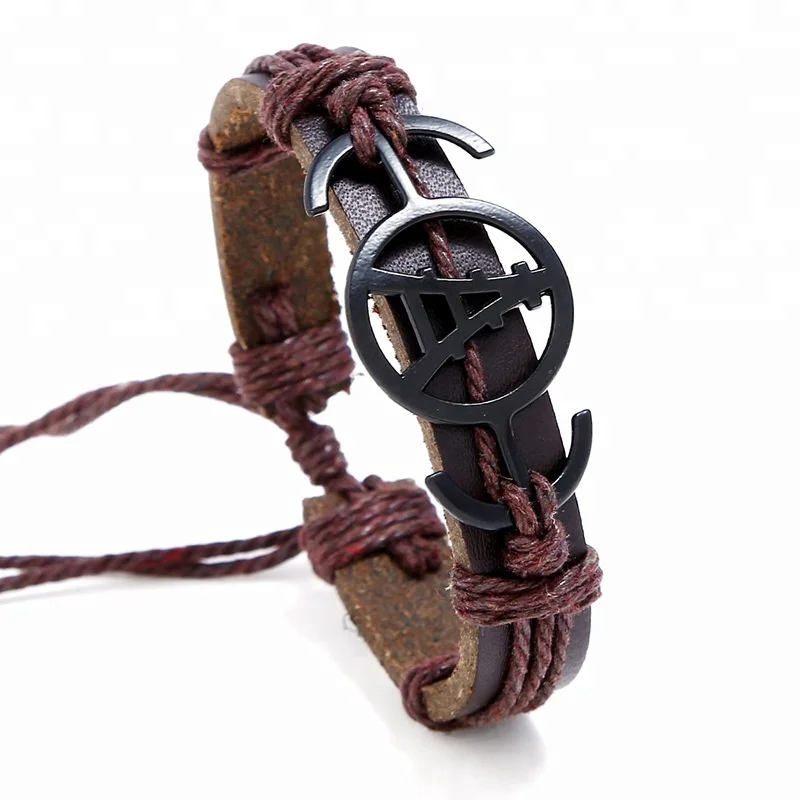 

adjustable string sport women pu leather bracelet man