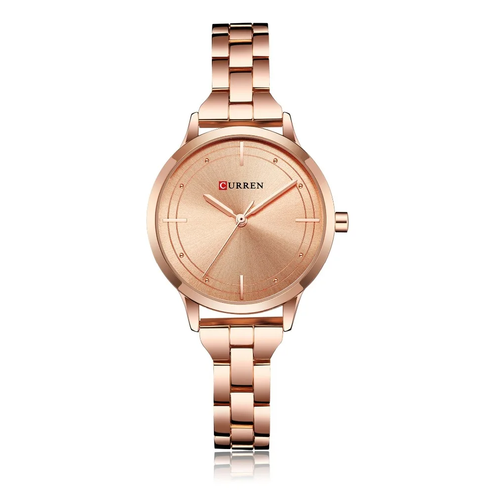 Curren 9019 Women Gold Rose Watch 2018 Best Sale Luxury Brand Stainless Steel Ladies Wristwatches