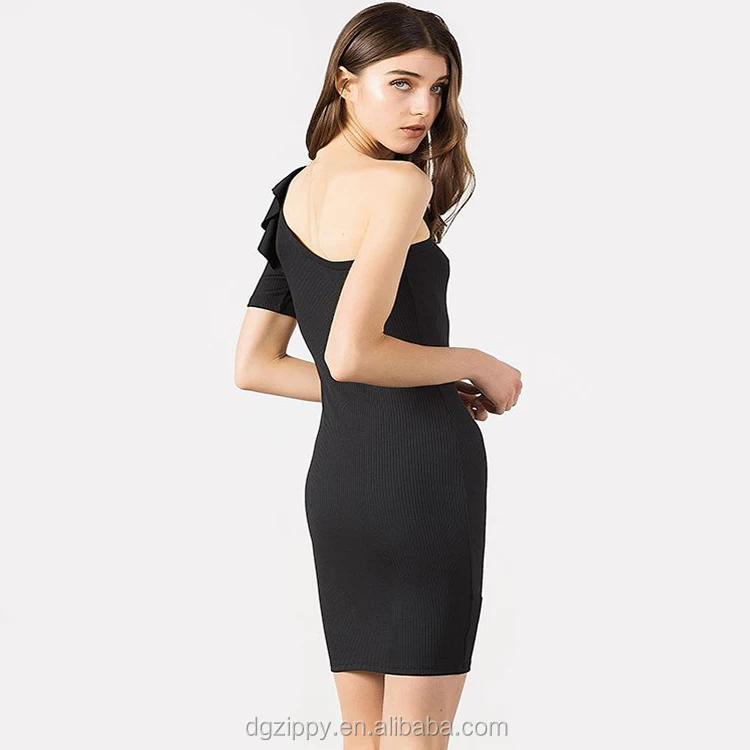 one shoulder tight dress