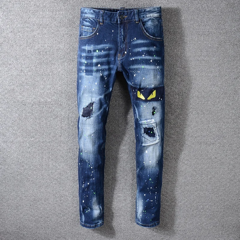 

OEM italy dropshipping ripped trousers men jeans for men wholesale jeans
