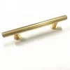Furniture hardware kitchen and bathroom cabinet drawer brass gold satin round pull handle