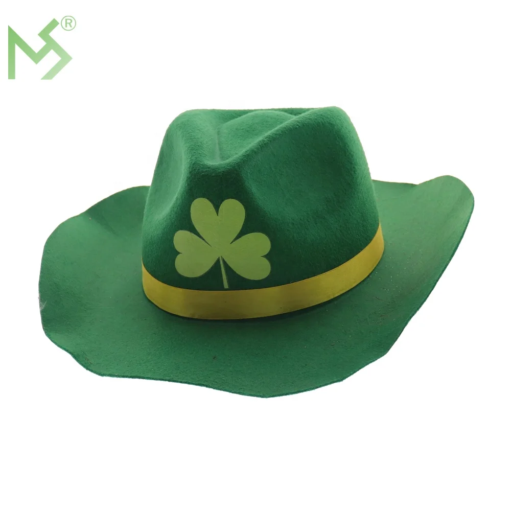 green felt cowboy hat