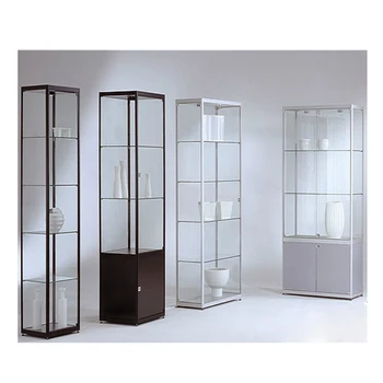 Crafts Glass Display Unit White Black Display Cabinet Modern Shop