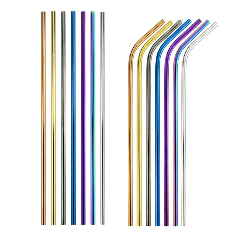 

Factory free custom logo different sizes 304 food grade stainless steel drinking straws, Stainless steel/gold/rainbow/black